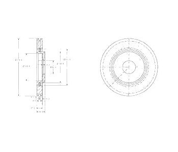 Спирачен диск вентилиран Ø266mm DELPHI за PEUGEOT PARTNER (5F) Combispace пътнически от 1996 до 2008