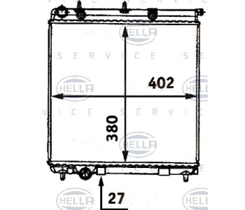 Радиатор, охлаждане на двигателя HELLA 8MK 376 718-641 за CITROEN C3 I (FC) от 2002 до 2009