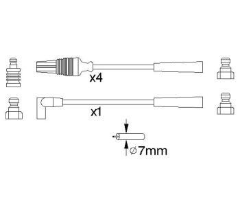 Комплект запалителни кабели BOSCH за CITROEN BX (XB) от 1983 до 1992