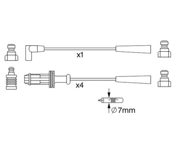 Комплект запалителни кабели BOSCH за PEUGEOT 106 I (1A, 1C) от 1991 до 1996
