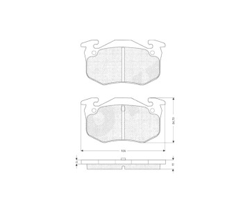 Комплект спирачни накладки STARLINE за PEUGEOT 205 I (741A/C) от 1983 до 1987