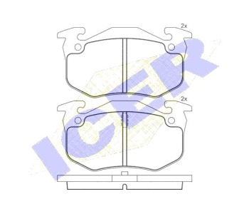 Комплект спирачни накладки Ultra Premium ICER за RENAULT MEGANE I (BA0/1_) хечбек от 1995 до 2003