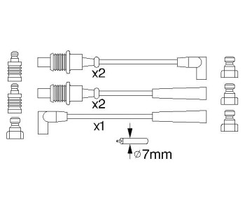 Комплект запалителни кабели BOSCH за PEUGEOT 405 I (15B) от 1987 до 1993
