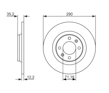 Спирачен диск плътен Ø290mm BOSCH за CITROEN DS4 от 2011 до 2015