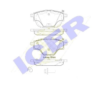 Комплект спирачни накладки Ultra Premium ICER за PEUGEOT 308 (T7) комби от 2007 до 2014