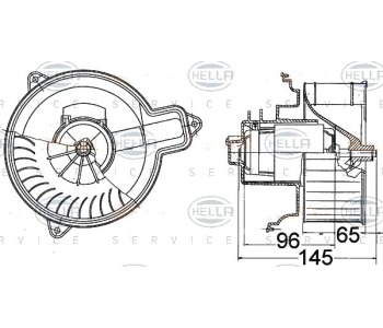 Вентилатор вътрешно пространство HELLA за PEUGEOT 306 (7A, 7C, N3, N5) хечбек от 1993 до 2003
