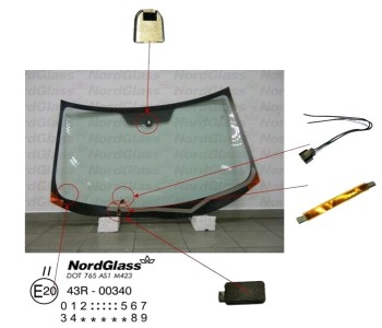 Челно стъкло NordGlass за MITSUBISHI OUTLANDER II (CW_W) от 2006 до 2012