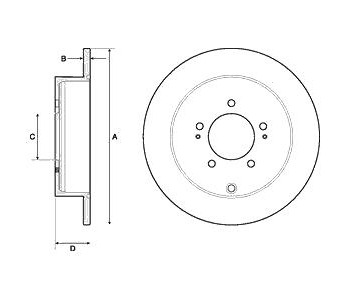 Спирачен диск плътен Ø302mm DELPHI за MITSUBISHI OUTLANDER II (CW_W) от 2006 до 2012