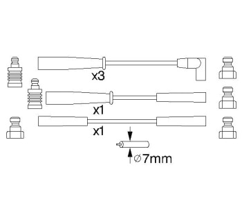 Комплект запалителни кабели BOSCH за CITROEN BX (XB) от 1983 до 1992