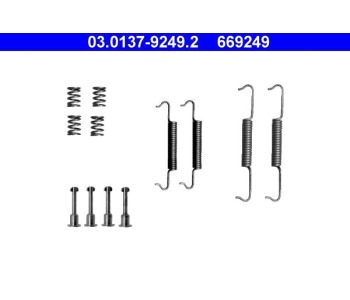 Комплект принадлежности, челюсти за ръчна спирачка ATE за PEUGEOT 607 (9D, 9U) от 2000 до 2010