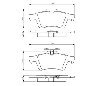 Комплект спирачни накладки BOSCH за FORD GRAND C-MAX (DXA/CB7, DXA/CEU) от 2010