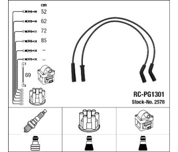 Комплект запалителни кабели NGK за CITROEN XM (Y3) комби от 1989 до 1994