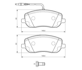 Комплект спирачни накладки BOSCH за CITROEN JUMPY I (BU, BV, BW, BX) платформа от 1999 до 2006