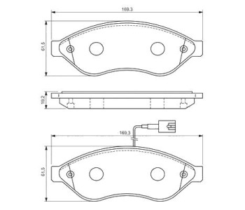 Комплект спирачни накладки BOSCH за CITROEN JUMPER III пътнически от 2006