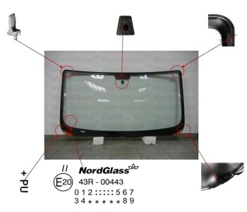 Челно стъкло NordGlass за CITROEN JUMPER III товарен от 2006