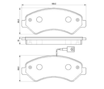 Комплект спирачни накладки BOSCH за CITROEN JUMPER III товарен от 2006