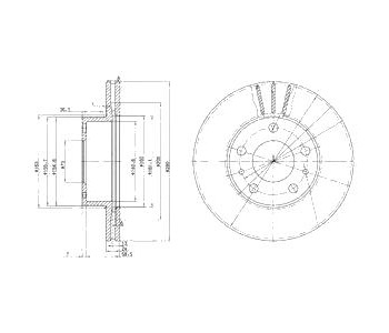 Спирачен диск вентилиран Ø280mm DELPHI за CITROEN JUMPER I (230) платформа от 1994 до 2002