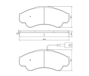 Комплект спирачни накладки STARLINE за CITROEN JUMPER I (230) платформа от 1994 до 2002