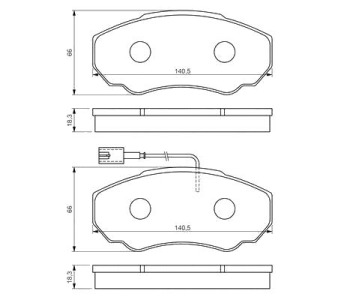 Комплект спирачни накладки BOSCH за CITROEN JUMPER II (244) платформа от 2002 до 2006