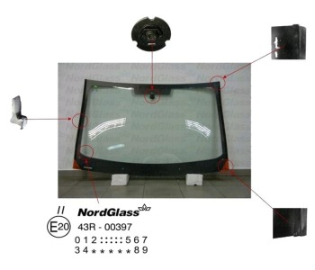 Челно стъкло NordGlass за PEUGEOT PARTNER платформа от 2009