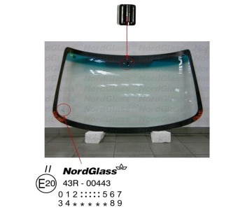 Челно стъкло NordGlass за PEUGEOT PARTNER (5F) Combispace пътнически от 1996 до 2008