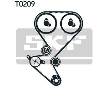 Водна помпа+ к-кт ангренажен ремък SKF VKMC 03258 за PEUGEOT 307 (3A/C) хечбек от 2000 до 2008