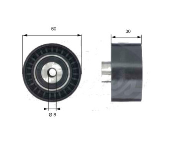 Паразитна/ водеща ролка, зъбен ремък GATES T42188 за PEUGEOT 307 (3A/C) хечбек от 2000 до 2008