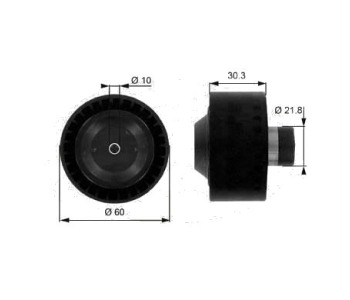 Паразитна/ водеща ролка, пистов ремък GATES T36034 за FORD FOCUS III комби от 2010