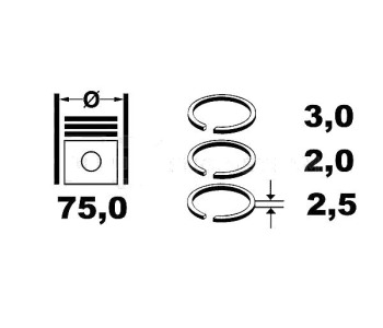 Комплект сегменти (+0.00mm) ET ENGINE TEAM за PEUGEOT 206 (2E/K) комби от 2002 до 2009