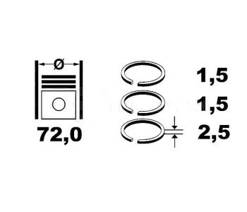 Комплект сегменти (+0.00mm) ET ENGINE TEAM за CITROEN C3 I (FC) от 2002 до 2009