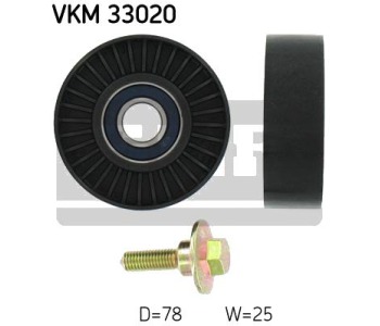 Паразитна/ водеща ролка, пистов ремък SKF VKM 33020 за PEUGEOT 206 CC (2D) кабрио от 2000 до 2009