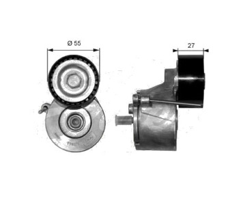 Обтящна ролка, пистов ремък GATES T38371 за FORD FIESTA V (JH, JD) от 2001 до 2008
