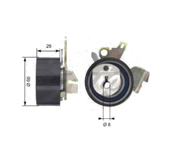 Обтяжна ролка, ангренаж GATES T43074 за CITROEN C5 I (DE) комби от 2001 до 2004