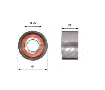 Обтяжна ролка, ангренаж GATES T41234 за FIAT DUCATO (280) товарен от 1982 до 1990