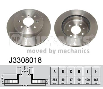 Спирачен диск вентилиран Ø253mm NIPPARTS