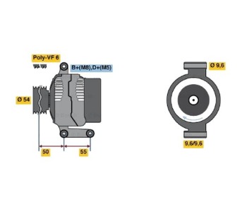 Генератор 75 [A] BOSCH за OPEL AGILA (A) (H00) от 2000 до 2007