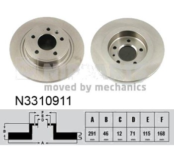 Спирачен диск плътен Ø291mm NIPPARTS за OPEL ASTRA J (P10) хечбек от 2009 до 2015
