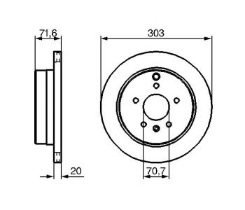 Спирачен диск вентилиран Ø254mm BOSCH за CHEVROLET CAPTIVA (C100, C140) от 2006 до 2011