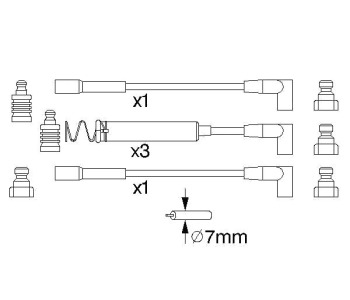 Комплект запалителни кабели BOSCH за OPEL ASTRA F (53_, 54_, 58_, 59_) хечбек от 1991 до 1998