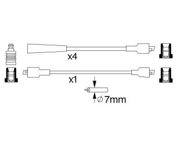 Комплект запалителни кабели BOSCH за OPEL MANTA B (58_, 59_) от 1975 до 1988