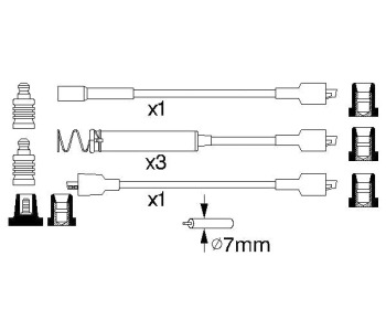 Комплект запалителни кабели BOSCH за OPEL ASCONA C (81_, 86_, 87_, 88_) седан от 1981 до 1988