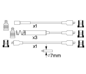 Комплект запалителни кабели BOSCH за OPEL KADETT E (T85) товарен от 1984 до 1993