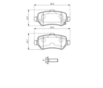 Комплект спирачни накладки BOSCH за OPEL ASTRA G (F35_) комби от 1998 до 2009