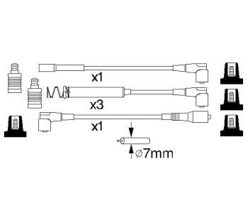 Комплект запалителни кабели BOSCH за OPEL ASTRA F (55_) товарен от 1991 до 1999