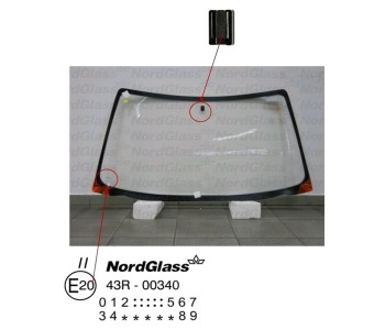 Челно стъкло NordGlass за OPEL ASTRA F (53_, 54_, 58_, 59_) хечбек от 1991 до 1998