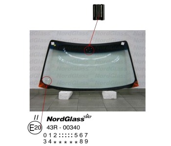 Челно стъкло NordGlass за OPEL ASTRA F (56_, 57_) седан от 1995 до 1998