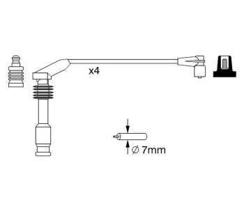 Комплект запалителни кабели BOSCH за OPEL VECTRA B (J96) хечбек от 1995 до 2003