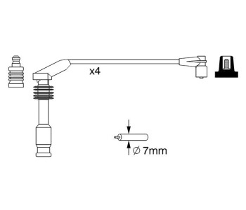 Комплект запалителни кабели BOSCH за OPEL VECTRA A (J89) хечбек от 1988 до 1995
