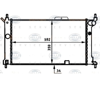Радиатор, охлаждане на двигателя HELLA 8MK 376 713-584 за OPEL ASTRA F CLASSIC хечбек от 1998 до 2002