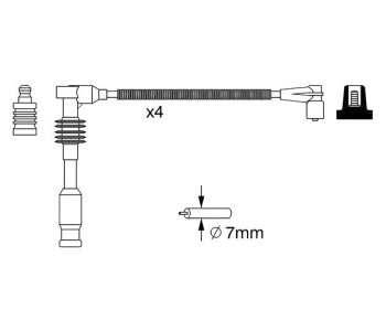 Комплект запалителни кабели BOSCH за OPEL ASTRA F (55_) товарен от 1991 до 1999